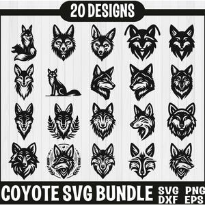 Coyote SVG Bundle, Coyote dxf, Coyote png, Coyote vector, Coyote clipart, Coyote design, Coyote art, Coyote Graphics