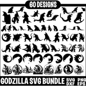Godzilla SVG Bundle, Godzilla SVG, Godzilla Silhouette, Godzilla Clip Art, Godzilla Cut File, Godzilla Vektor, Godzilla png, Godzilla