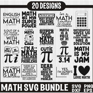 Math Svg Bundle, Math Teacher Png, Math Svg Bundle, Math Teacher Shirt, Math Sayings, pi svg, Mom Dad Love Limitless svg, math png