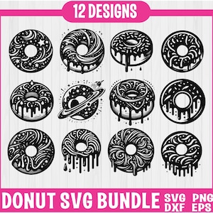 Donut Bundle SVG PNG, Donuts ClipArt, Donut Outline SVG, Donut svg, Donut Cut File,Silhouette Cut File,svg Files for Cricut,Commercial Use