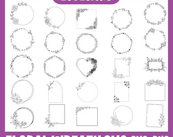 Wreath Svg Bundle | Floral Wreath Bundle | Laurel wreath svg | Flower svg | floral svg | Circle frame svg | Flower wreath svg | png