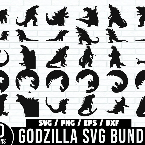 Godzilla svg Bundle, Godzilla svg, Godzilla Silhouette, Godzilla Clip Art, Godzilla Cut File, Godzilla Vector, Godzilla png, Godzilla