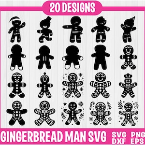 Christmas Gingerbread Svg, Christmas Svg, Gingerbread Man Bundle Svg, Gingerbread Man Clipart, Gingerbread Cut Files For Cricut