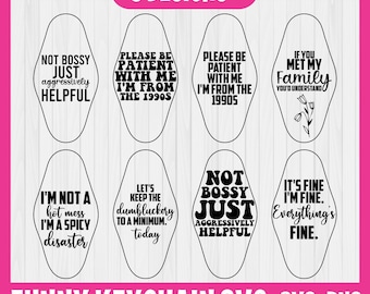 Funny Keychain Svg BUNDLE, Cute Motel Keychain Laser Cut file, Retro Key Chain Svg, Gift for Her, Glowforge Svg, Digital Download
