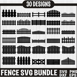 Bundle SVG de clôture, palissade Svg, Svg de clôture en fonte de fer, Svg de clôture en bois, clipart clôture, clôture Cricut, vecteur de clôture