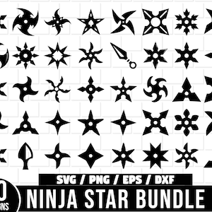 Ninja Star SVG-bundel, Shuriken Svg, werpster SVG, Ninja SVG, Ninja Star silhouet, Ninja Clipart, Ninja Stars Clipart