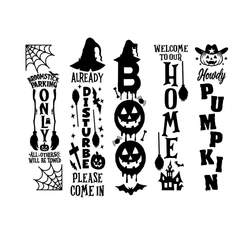 Halloween Porch Sign Svg Bundle, Halloween Welcome Sign Svg, Halloween ...