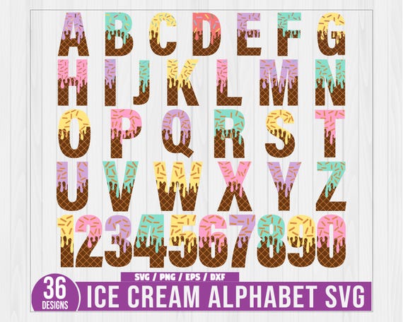 Ice Cream Letters and Numbers SVG, Ice Cream Birthday Svg, A-Z Ice Cream SVG, Alphabet svg Ice Cream Party, Ice Cream svg bundle