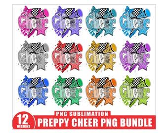 12 Preppy Cheer Png Bundle, Preppy Cheerleader Coquette Bow Png, Cheer Season Png, Football Cheer Png, Game Day Png, Cheerleading Png