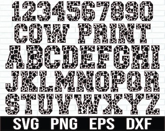 Cow Print Letters and Numbers Svg, Cow Animal Print SVG, Cow Letters Svg, Cow Pattern svg files, Cow Letters SVG, Alphabet svg,Cow Skin Font