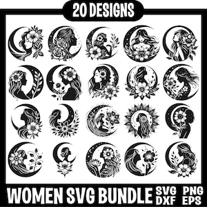 Hermosa mujer svg, flor mujer svg, hermosa chica svg, sublimación de mujer, dama floral svg, mujer minimalista svg, dama floral svg