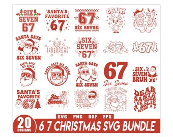 Funny 6 7 Christmas Meme Svg, Funny Santa Svg, Christmas Svg, Digital Download, Funny Six Seven Quote svg, Six Seven Christmas Tree Svg