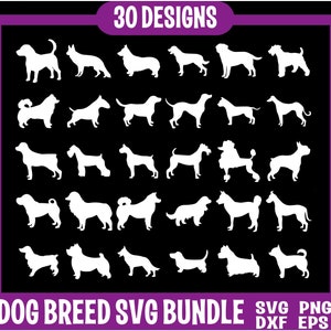 Hond SVG bundel hond clipart, hondenras SVG, hond SVG cut-bestanden, hond cricut SVG, lasergravure hond SVG, hondenras silhouet pack