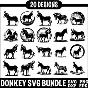 Esel svg Bundle, lustige Esel Clipart, Esel mit Sonnenbrille svg, Esel svg, lustige Esel svg, Esel späht svg