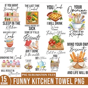 Funny Kitchen Towel Png bundle, Cute and Funny Kitchen Sayings, Funny Kitchen Tea Towel PNG, Kitchen Towel Sublimation, Pot Holder png