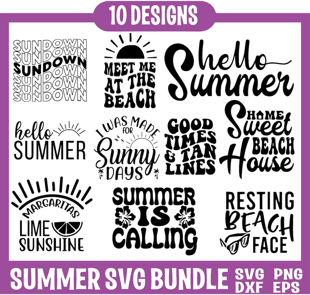 Summer Bundle SVG, Beach Svg, Summertime Svg, Funny Beach Quotes Svg ...