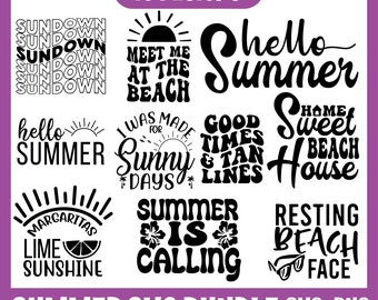 Summer Bundle SVG, Beach Svg, Summertime svg, Funny Beach Quotes Svg, Summer Cut Files, Summer Quotes Svg, Svg files for cricut, Silhouette