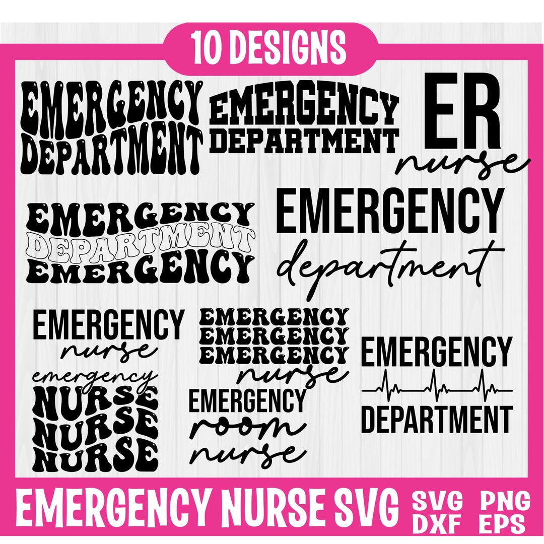 ER Nurse Svg Bundle, Emergency Department Nurse Svg, Emergency Room ...