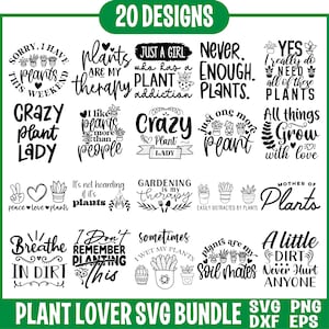 Pflanzensvg-bundle, Pflanzenliebhaber SVG-Bundle, Pflanzensvg, Pflanzenzitaten svg, Zimmerpflanzessvg, Pflanzenmutter svg, lustiges Pflanzenzitat, Gartenzitat svg