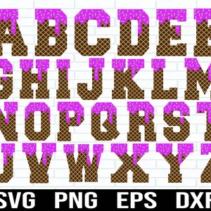 Ice Cream Letters SVG, Ice Cream Birthday Svg, A-Z Ice Cream SVG, Alphabet svg Ice Cream Party, Ice Cream svg bundle, fuente de helado