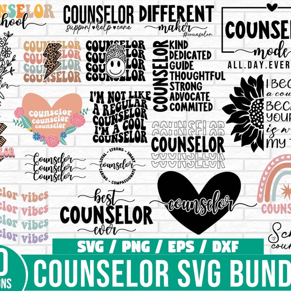 Counselor SVG Bundle, School Counselor Svg, Counselor shirt svg, Counselor Life Teacher shirt Svg, Counselor Squad Svg, Retro Counselor Svg