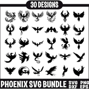 Phoenix SVG Bundle, Phoenix Svg, vecteur de Phoenix, Phoenix oiseaux, Clipart Phoenix, dessins de Phoenix, Phoenix PNG Bundle, Phoenix Clipart