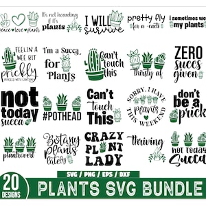 Paquete de SVG de plantas, SVG de suculentas, SVG de plantas, paquete de SVG de jardín, SVG de amante de las plantas, SVG de mamá de plantas, SVG de cita sobre plantas, SVG de mamá de plantas