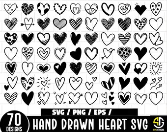 Heart Svg Bundle, Hand Drawn Heart svg, Heart Svg, Doodle Heart Svg, Sketch Heart Svg, Love Svg, Valentine heart svg, Open Heart Svg