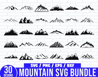 Paquete SVG DE MONTAÑA, Imágenes Prediseñadas de MONTAÑA, Archivos de corte svg de montaña para Cricut, Silueta de montaña Svg, colina svg, naturaleza svg, Viaje svg