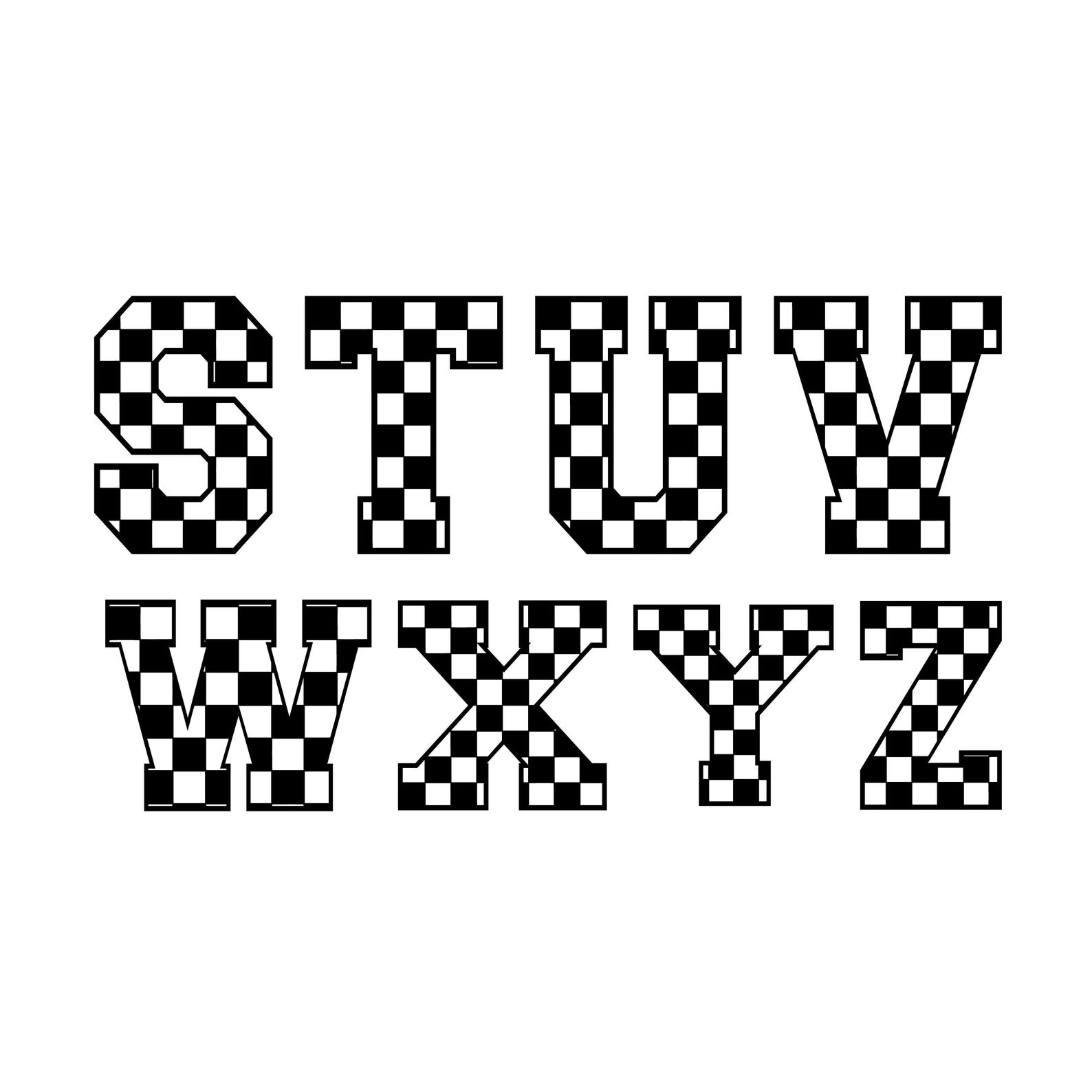 Letter R Checkered Racing Checkered Alphabet and Numbers Svg Bundle, High Quality, Checkered ...