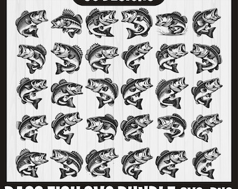 Barsch Angeln SVG Bundle,, Angeln Design, Fischer SVG, Forellenbarsch, Fisch SVG Png Bundle, Bass Fisch Clipart