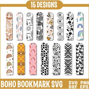 Boho Bookmark Svg bundle, Bookmark Template Svg, Boho Bookmark Design, Retro book svg, Reading svg, Printable bookmark, Books svg