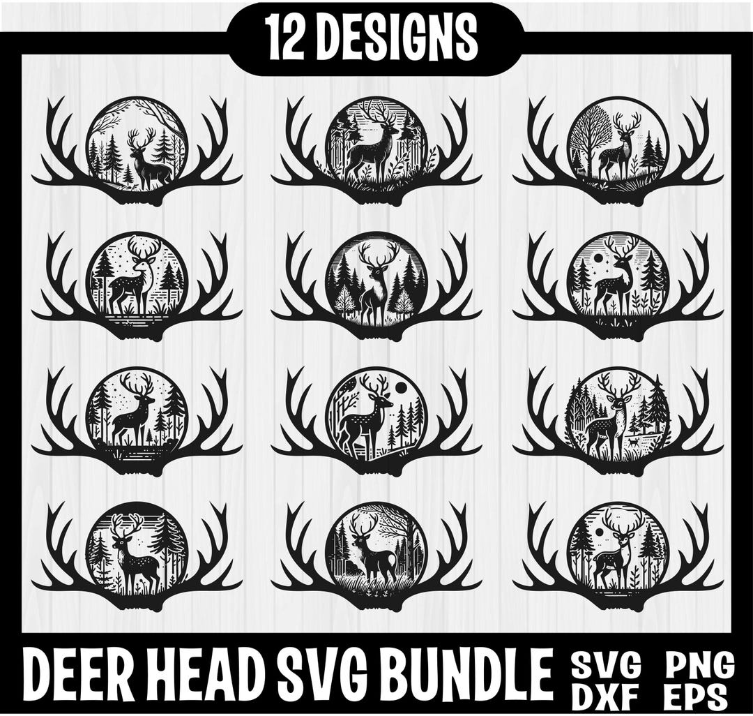 Deer Head Svg, Whitetail Deer SVG, Big Buck Digital Download, Deer ...