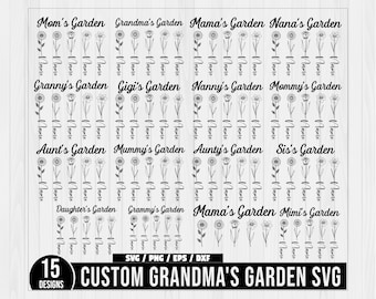 Grandma's Garden Svg, Mothers Day Gift Svg, Grammys Garden Where Love Grows Svg Png Files, Flowers Svg,Personalized Gift For Grandmother Svg