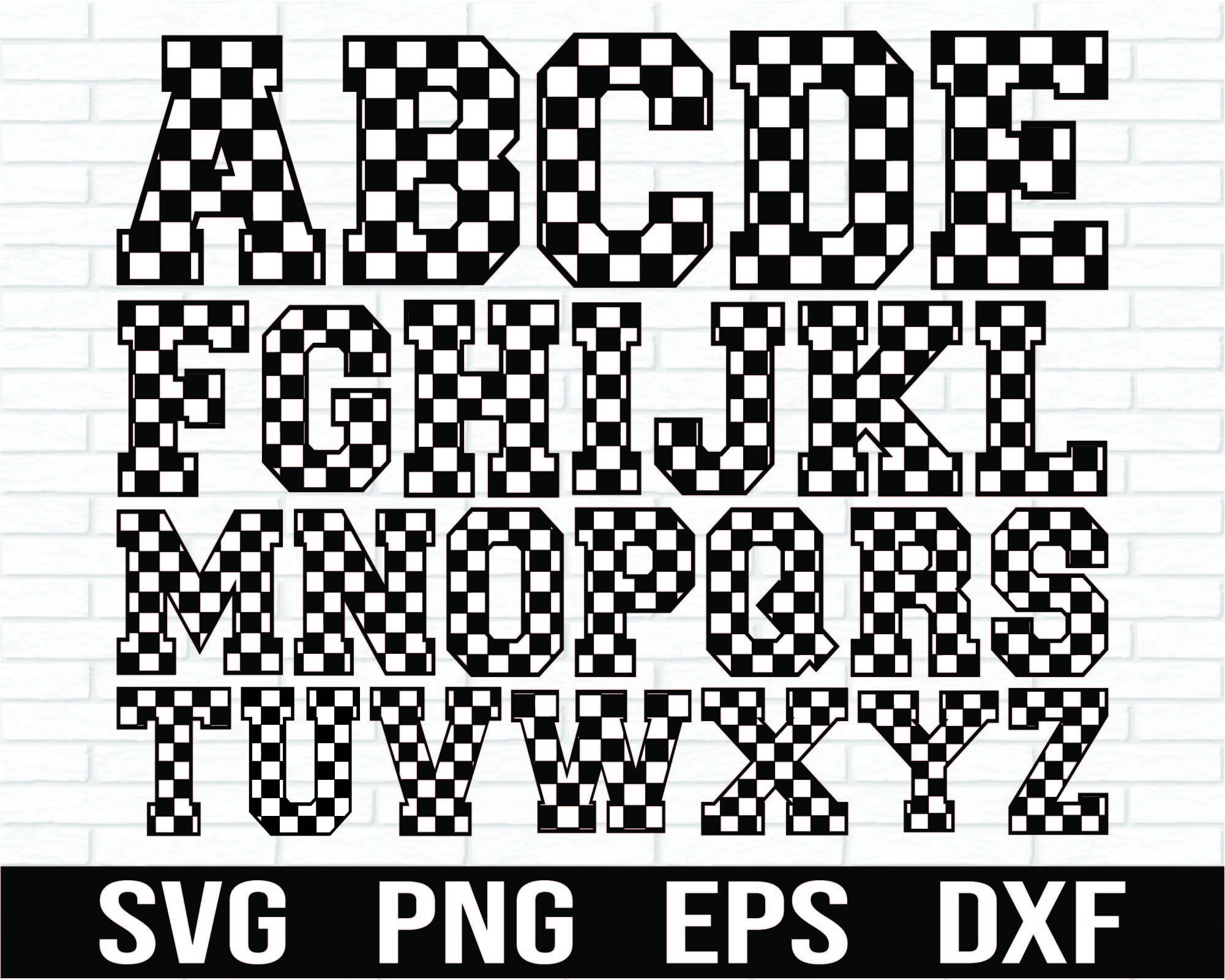 RACING CHECKERED ALPHABET svg, Checkered Alphabet Svg ,Checkered Letters ,Racing Flag svg, Happy Birthday Banner, Racing Banner