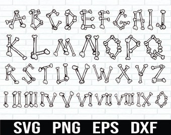 Bones Font Skull Font Skeleton Font Black Bones Font Bone Letters Font Halloween Font Scary Font Spooky Font Halloween Bones Font Cricut
