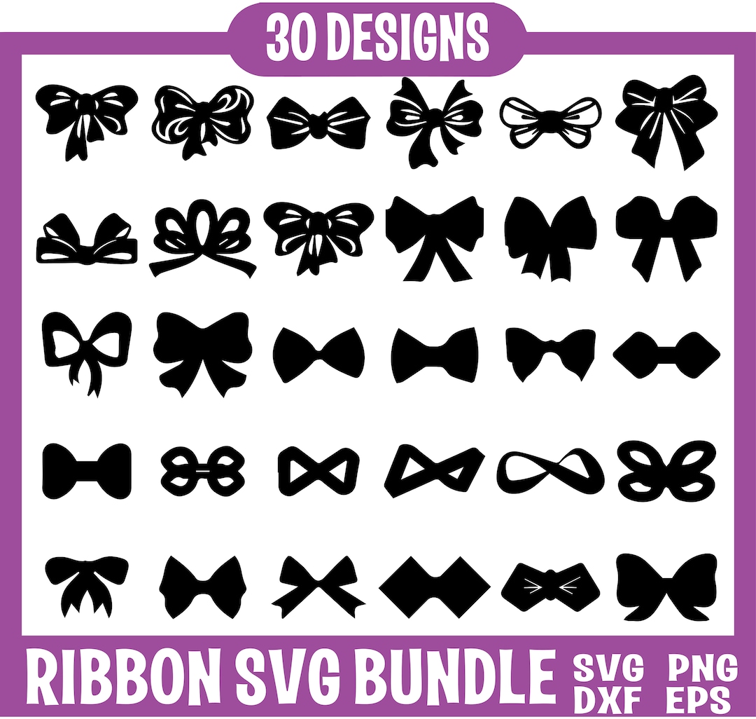 Ribbon Bow SVG Bundle Ribbon SVG Bow Svg Png Hair Bow Svg Bow Tie