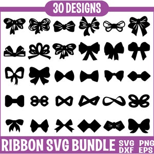 Pacchetto SVG fiocco nastro, SVG nastro, fiocco svg png, fiocco per capelli svg, papillon SVG, clipart fiocco disegnato a mano, illustrazioni fiocco, fiocchi Coquette Svg Png