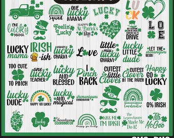 St Patrick's Day SVG Bundle, Happy Go Lucky Svg, St Patricks Day Svg, Lucky Rainbow Svg, Lucky Shirt Svg,Clover Svg, Irish Svg, Shamrock Svg
