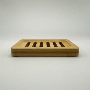 Eco-Friendly Wood Soap Dish - Rectangle Minimalist Design