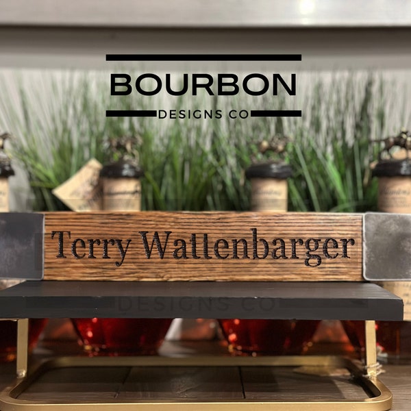 Personalized Bourbon Barrel Stave Nameplate, Engraved Wood Sign, Bourbon Barrel Stave, Bourbon Decor,Custom Wedding Gift,Bourbon Barrel Gift