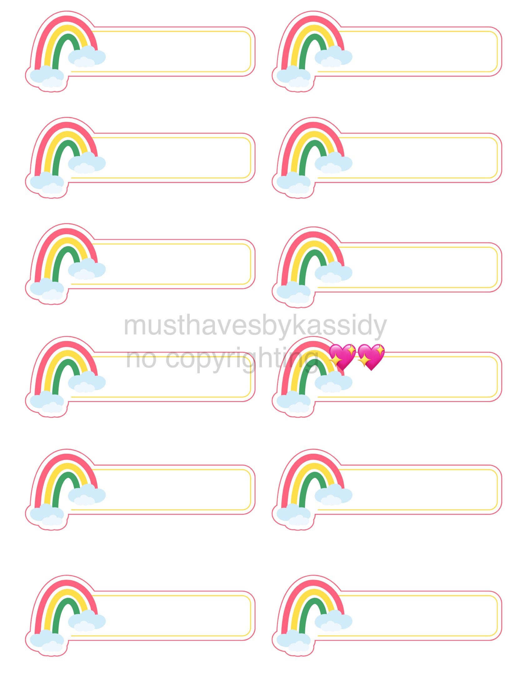 Rainbow Name Tags - Etsy