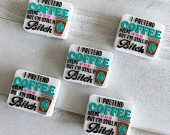Coffee Silicone Focal Beads: Keychain & Wristlet DIY - 5Pk