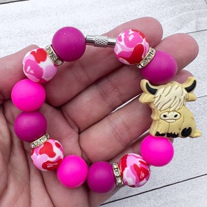 Cup charm,Highland Cow Cup Charm,Tumbler Charm,Silicone Beads,Cup Accessories