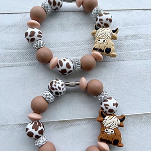 Cup Charms,Highland Cow Cup Charm,Tumbler Cup,Silicone Beads,Cup Accessories