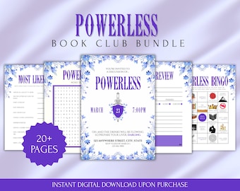 Powerless Book Club Kit | Printable Games, Invite, Trivia (Digital Download)