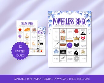Powerless Bingo Game – 12 Unique Printable Cards (Digital Download)