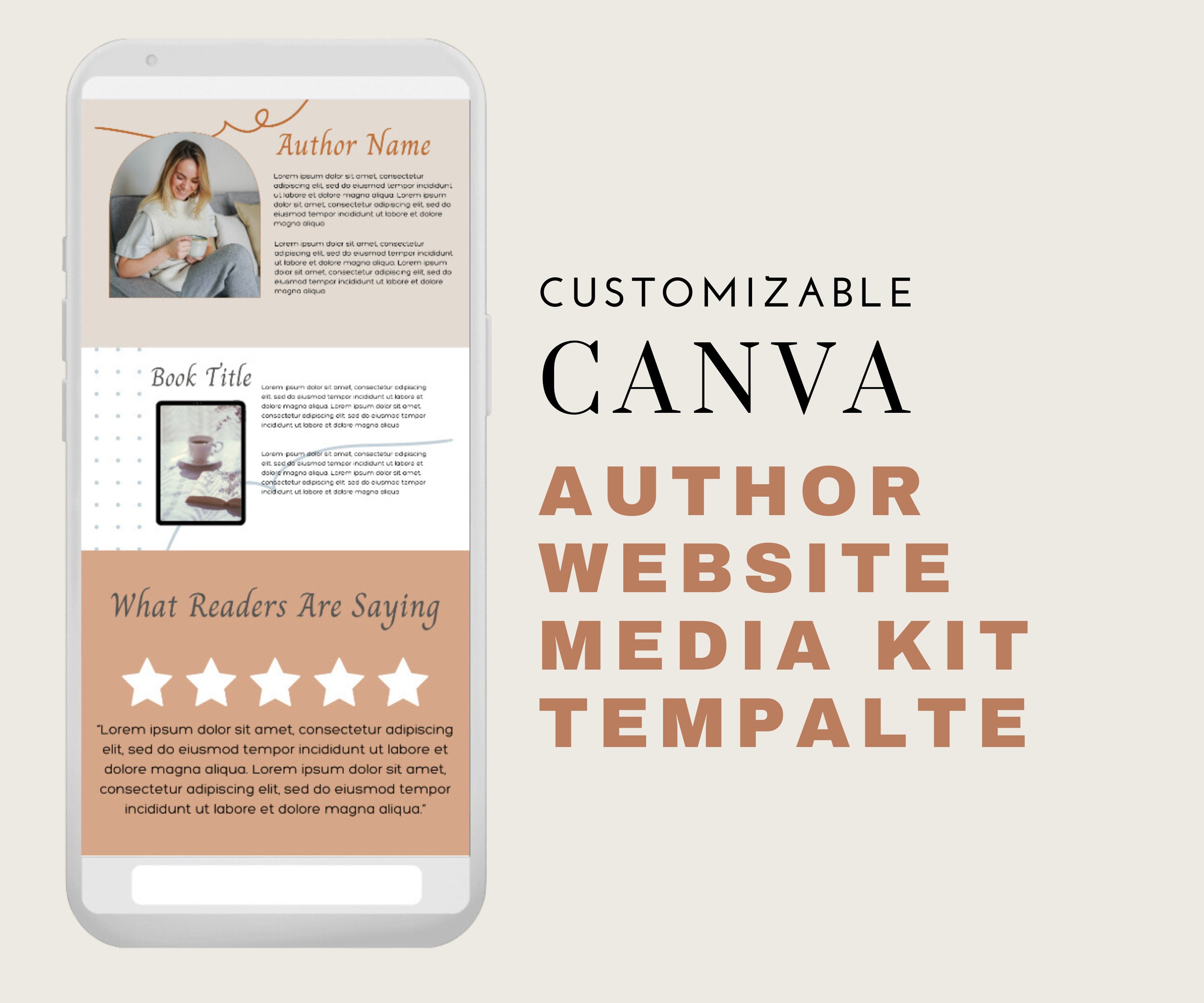 Canva Author Media Kit site Template I Canva site Landing Page