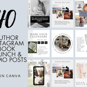 NOWE szablony na premierę książki autora w formacie Instagram i promocję książki I 40 łatwych do edycji szablonów Canva Instagram I Minimalistyczny projekt 1080x1350