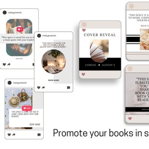 Book Launch and Book Promo Instagram Templates I 40 Easy to Edit Canva ...
